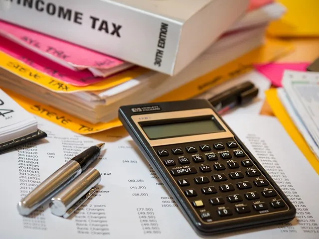 A photo of income tax calculations